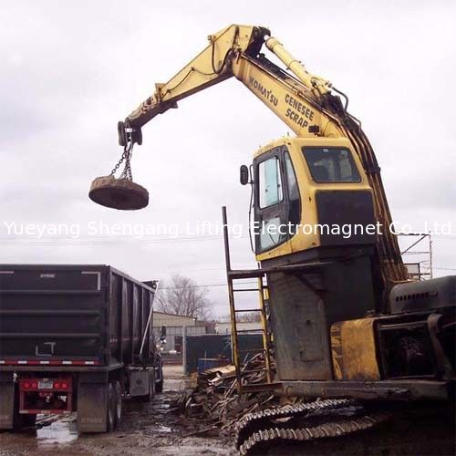 Steel Scrap Lifting Magnet , Mini Excavator Attachments Reliable Equipped Reversible Unit